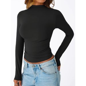 Moda de otoño 2025, Tops de punto para mujer, Colección Queen, manga larga, cuello simulado, Camiseta básica de cuello alto, ropa interior térmica - Product Image 4