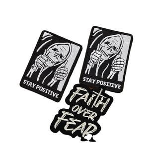 Foi peur rester positif Internet célébrité citations écologique PVC tissu mode forme irrégulière <span class=keywords><strong>moral</strong></span> Patch extérieur sac à dos - Product Image 1