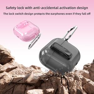 Estuche duradero <span class=keywords><strong>para</strong></span> auriculares TPU + PC <span class=keywords><strong>para</strong></span> <span class=keywords><strong>AirPods</strong></span> 4 /<span class=keywords><strong>Pro</strong></span> <span class=keywords><strong>2</strong></span>/3, con clip de mosquetón <span class=keywords><strong>para</strong></span> <span class=keywords><strong>correr</strong></span>, carcasa protectora a prueba de golpes <span class=keywords><strong>para</strong></span> auriculares - Product Image 2