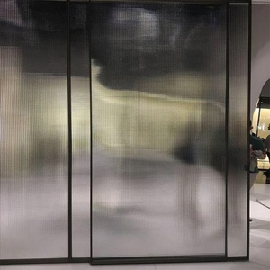 Temperable Toughened Hình Mẫu Xám Glod Ultra Clear Tráng Fluted Reeded Moru Glass Panel Cho Phân Vùng Cửa Sổ Cửa - Product Image 4