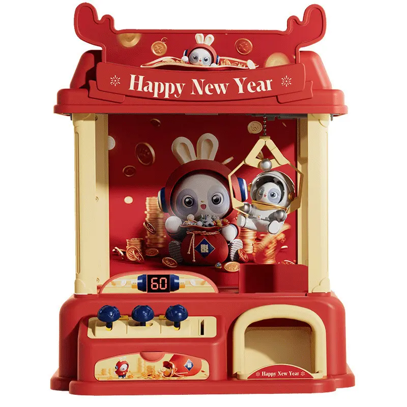 New Year Gift Mini Claw Machine Automatic Electric Three Stick Operation Twisted Egg Coin Operated Games Catch Toy Machine
