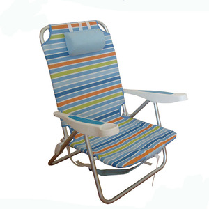 Aluminum Beach Backpack Folding Outdoor Foldable Chair Lounger with Pillow silla plegable - Product Image 2