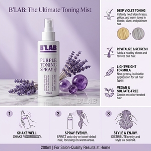 OEM <strong>Hair</strong> Care <strong>Purple</strong> <strong>Spray</strong> for Blonde <strong>Hair</strong> Anti Brassy <strong>Purple</strong> Toner No Yellow <strong>Spray</strong> Leave in Treatment for Gray &amp; Silver <strong>Hair</strong> - Product Image 2