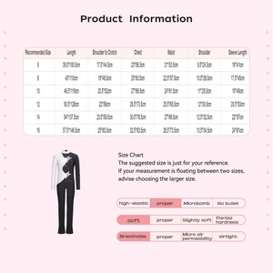 Traje de patinaje sobre hielo personalizado para niños de 6 a 16 años, diseño de bloques de color con cuello simulado, manga larga, ajustado, de alto rendimiento - Product Image 6