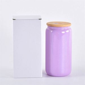 Custom Logo 16Oz Colorful Rainbow Glitter Shimmer <b>Plastic</b> Beer Can With Pp <b>Plastic</b> Lid and Straw - Product Image 4