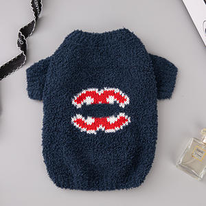 गर्म बिक्री लक्जरी ग्रीष्मकालीन पालतू स्वेटर छोटे मध्यम आकार के कुत्ते के कपड़े हुडी ट्रेंडी प्रिंट उच्च लोच मोटी डिजाइन - Product Image 5