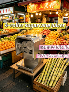 Extractor de Jugo de Caña de Azúcar Eléctrico de Alta Eficiencia, Diseño 2026, 4 Rodillos, Comercial, 300 kg/h - Product Image 1