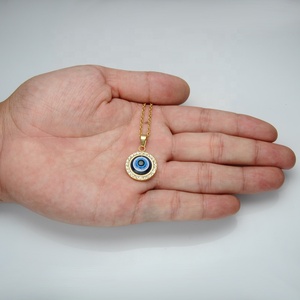 Collana con Ciondolo Occhio del Diavolo in Acrilico Placcato Oro per Donna, Catena in Acciaio Inossidabile, Regalo per Matrimonio o Festa della <span class=keywords><strong>Mamma</strong></span>, Direttamente dalla Fabbrica Dina - Product Image 3
