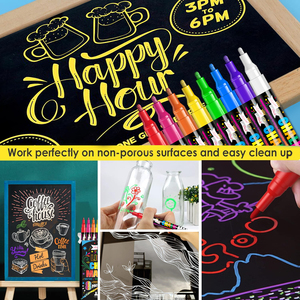 Pennarelli di gesso liquido con punta Fine-confezione da 8 colori al Neon da 1mm-cancellabili a basso odore cancellabili pennarelli di gesso per <span class=keywords><strong>lavagna</strong></span>, <span class=keywords><strong>lavagna</strong></span> - Product Image 2