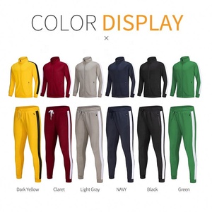 Vente en gros d'usine ensemble de survêtements de sport d'automne 2 pièces en polyester élégant ensemble de survêtements de sport antibactérien en polaire avec logo personnalisé pour hommes - Product Image 2