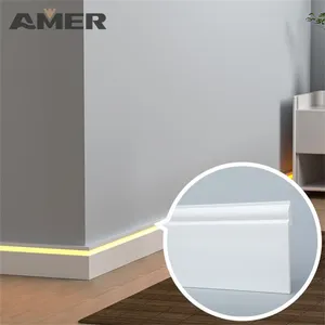 Amer putih Skirting ubin PS Skirting papan dinding Trim langit-langit cetakan dinding Skirting papan