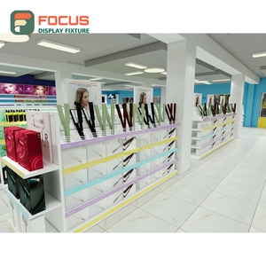 Modern Human Hair Display Cabinet Glass Panel Lighted Drawer Multi Shelf Display Cabinet Fixture - Product Image 6