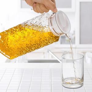 Jarra de Vidrio con 6 Vasos, Diseño Nuevo de Alta Calidad, Jarra de Agua con Forma de Cristal, Juego de Jarra con Tapa de Corcho, Venta al Por Mayor - Product Image 4