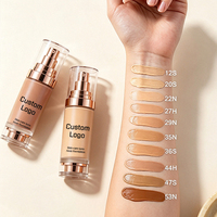 Fond de Teint Liquide OEM ODM Effet Lumière, Emballage Airless, Soin Hydratant Longue Durée, Base Soyeuse Estompante
