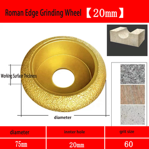 Meule diamantée brasée à bord romain pour le rainurage et le meulage des bords des carreaux de céramique, <span class=keywords><strong>du</strong></span> marbre et <span class=keywords><strong>du</strong></span> quartz - Product Image 4