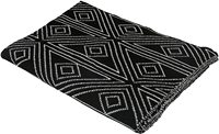 SZPAN Portable Acrylique Croix Triangle Couverture En Tricot Noir Blanc Style Uni pour La Maison Voyage Avion Hôtel Utilisation