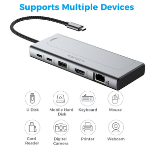 Boîtier <span class=keywords><strong>externe</strong></span> pour SSD 6 ports en gros <span class=keywords><strong>RJ45</strong></span> Gigabit 4K60Hz PD100W 10 Gbit/s (A+C) NVMe M.2 USB 3.1 Gen2 pour ordinateur portable - Product Image 3