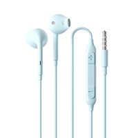 Écouteurs filaires semi intra-auriculaires 3,5 mm en gros avec micro et commande sur câble pour appels mains libres