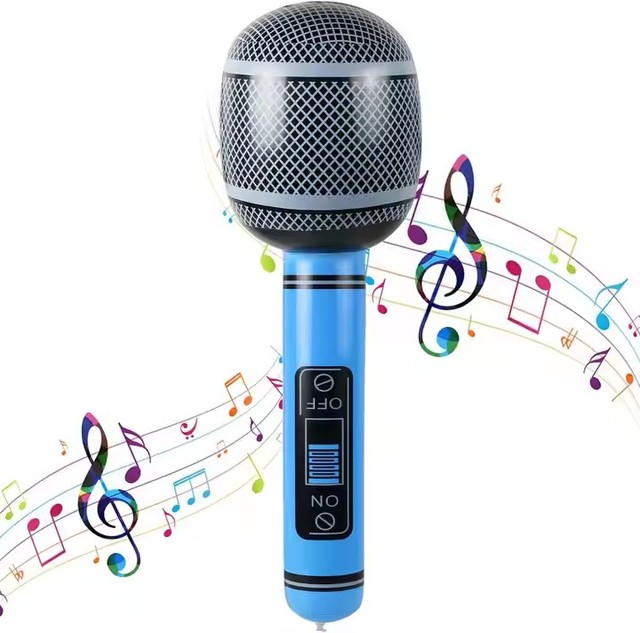 Inflatable Kids Plastic Toy Different Colors Pvc Inflatable Microphone Toy Novelty Environmental protection Party Stage Props