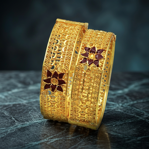 Venta al por mayor brazalete tradicional Kada chapado en oro de tinte, brazalete Kada de moda, brazalete Kada de oro de latón, joyería India llena de oro de tinte. - Product Image 5