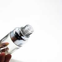 Juego de Botellas de Vidrio Transparente Cilíndricas con Gotero para Suero, 20ml/30ml/40ml, con Tapa de Aluminio y Pulverizador para Jabón Líquido y Aceite Esencial