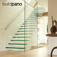 Escalier flottant Escalier en verre suspendu moderne/escalier en verre pour intérieur/conception d'escalier de maison