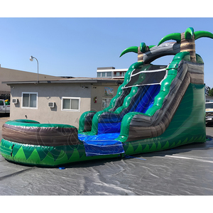 Tobogán de <span class=keywords><strong>piscina</strong></span>, parque acuático, toboganes de agua inflables comerciales verdes de mármol <span class=keywords><strong>para</strong></span> <span class=keywords><strong>comprar</strong></span> una casa de rebote de tobogán de agua grande - Product Image 1