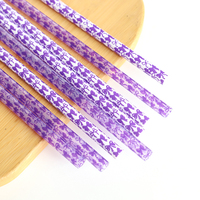 Pailles à boire réutilisables de 12 pouces, imprimées d'un nœud violet, fabriquées en PP, écologiques et sans BPA, parfaites pour les fêtes