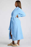 Usine cravate avant plaine polaire Peignoir de bain grande taille à manches longues modeste ajusté vêtements de salon Sherpa femmes ensemble personnalisé printemps automne