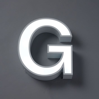 Enseigne de lettres de l'alphabet en métal éclairé avec LED et logo amélioré de nuit en PVC 3D personnalisé pour la décoration d'entreprise de bâtiment
