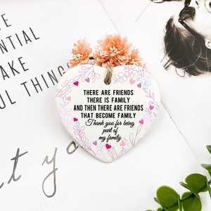 <span class=keywords><strong>Amistad</strong></span> Navidad cumpleaños regalo cerámica placa corazón decoración ornamento - Product Image 4