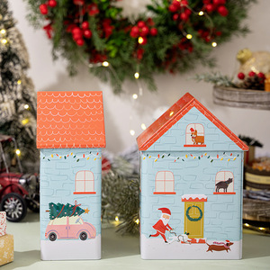 YW-502 Decorazioni per la Vigilia di Natale, Scatola di Latta a Forma di Casa Vuota per Regali, Caramelle, Biscotti, Cioccolato - Product Image 2