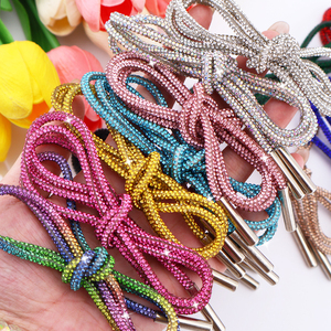 <span class=keywords><strong>Cordon</strong></span> de serrage de luxe en strass de cristal de 4 mm, 80 cm, pour sweats à capuche, pantalons de sport, avec embouts métalliques, également utilisable comme ceinture de robe - Product Image 5