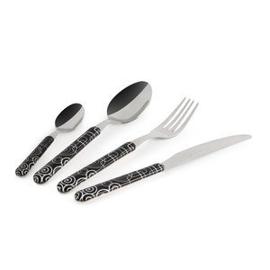 Set di Posate Excelsa 16 Pezzi in Acciaio Nero Magico per Feste - Product Image 1