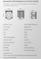 HDT Direct Touch White Black Dual Tower Heat Sink Cpu Cooler Fan Wholesales Cpu Cooling Fan Top Digital Display