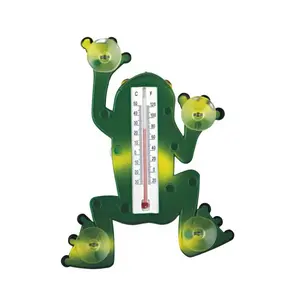 Climbing Stained Frog Shape Thermometer Decorative Window Thermometer with Suction Cups for Garden