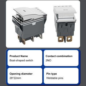 YHKJ interrupteur en forme de navire en métal 24V bouton à bascule 4/<span class=keywords><strong>6</strong></span> broches étanche puissance clé autobloquante grand courant 20A deux vitesses - Product Image 5