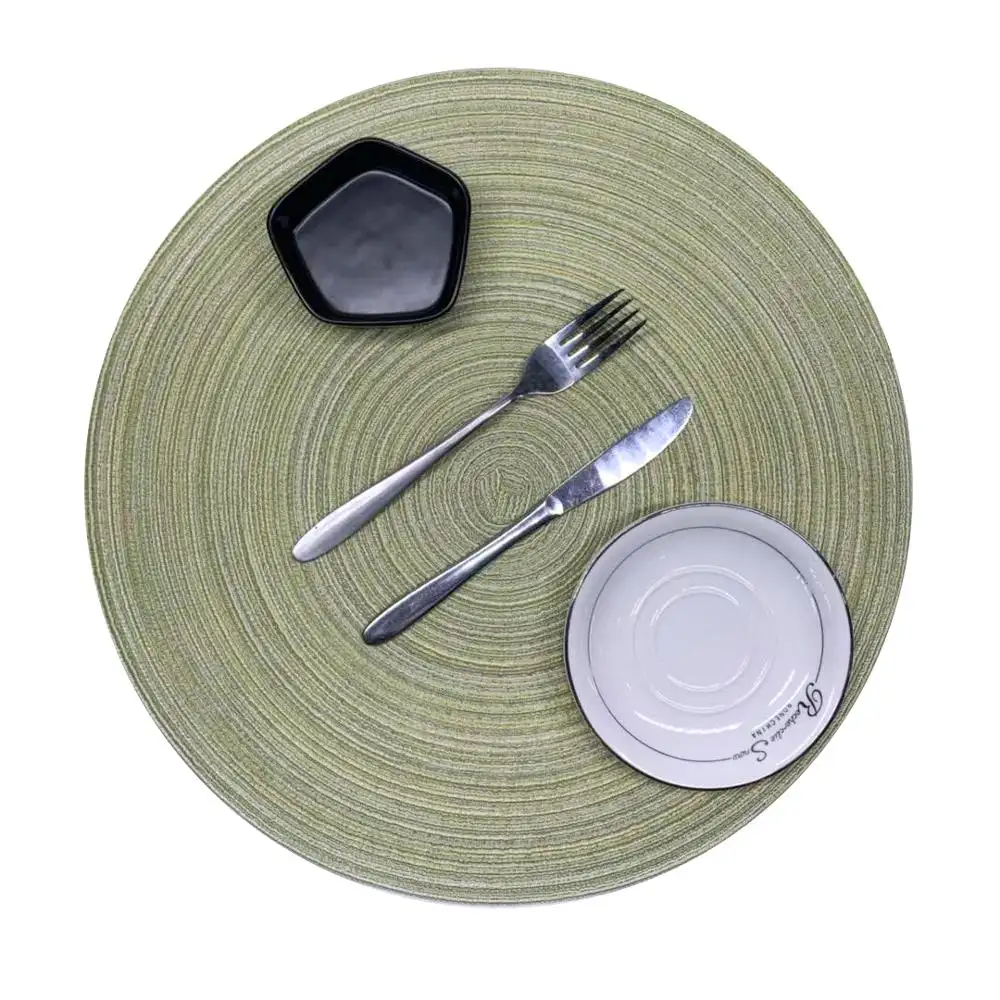 Tabletex Yuvarlak Placemats Isıya Dayanıklı Leke Dayanıklı Anti-Skid Yıkanabilir Polyester placemat masa çanak mat