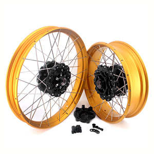 Llantas sin cámara VMX 2,15*21 "/4,25*18" aptas para <span class=keywords><strong>Africa</strong></span> <span class=keywords><strong>Twin</strong></span> CRF1000L 2016-2022 Black Hub Gold Rim - Product Image 1
