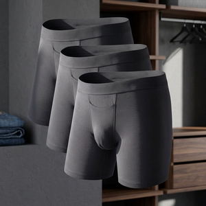Calzoncillos deportivos de punto transpirables para hombre, de secado rápido, cintura media, ropa interior elástica, capa base, ropa de entrenamiento, equipo deportivo al por mayor - Product Image 3