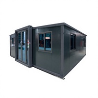 Maison conteneur extensible grise de 20 pieds, moderne, certifiée CE, cabine modulaire pour unité de glamping, dortoir de travailleurs, lodge