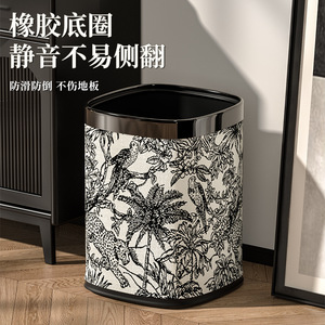Retro Forest Style Trash Can 12L Double Layer Open Top For Home Kitchen Office Hotel - Product Image 5