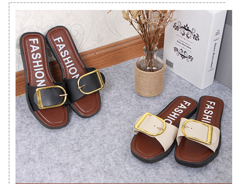 Cheap Wholesale Ladies Flat Shoes Casual Slides Outdoor Female Slippers and Sandals