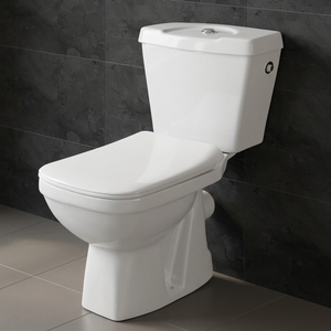 Inodoro de cerámica de dos piezas Vistaar American Square, montado en el suelo, con doble descarga, para baños. - Product Image 3