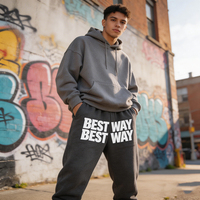 Vêtements de sport élégants, faible MOQ, pantalon de jogging ample à jambe droite, surdimensionné, en tissu éponge résistant, pour hommes, impression de logo personnalisée, style hip-hop