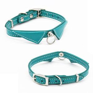 Stok grosir mode dan mewah daur ulang tahan air kulit kecil kerah anjing peliharaan dengan Id hewan peliharaan pelat nama desainer kustom - Product Image 2