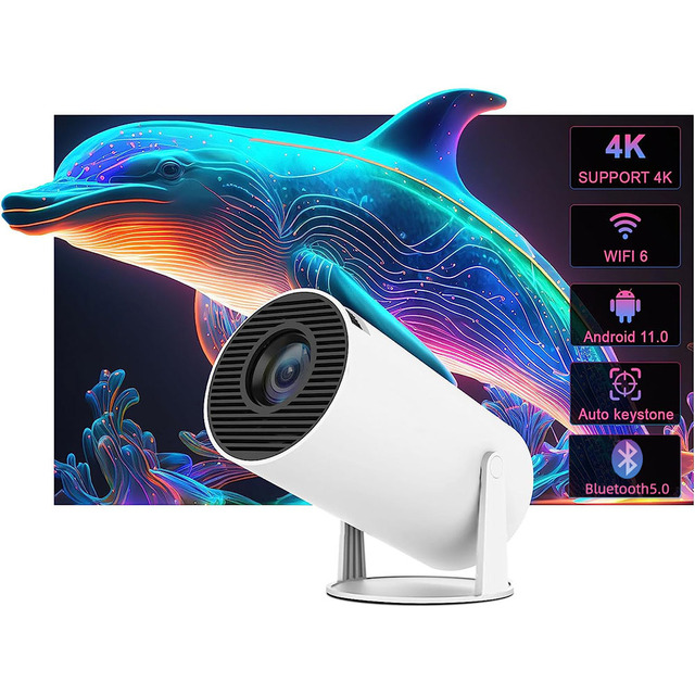 Cheaper HY300 Pro Android TV Projector, Mini HD 1080P Video Projector With 360 Degree Rotating BT5 WiFi Smart Proyector