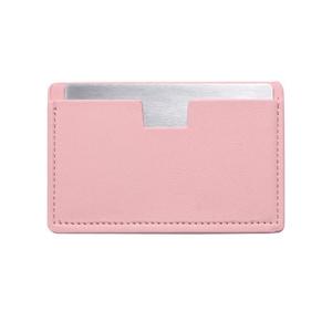 Custom Logo Small Compact <b>Makeup</b> <b>Mirror</b> <b>Travel</b> Gift with Pu Leather & Stainless Steel Personalized Credit Card Pocket <b>Mirror</b> - Product Image 1
