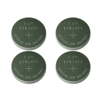 Batería de Botón Recargable de Iones de Litio de 3.7v, Celda de Botón Recargable Lir 2450 de 3.7v