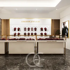 Luxury High End Jewellery Display Wall Showcase Wall Mount Glass Display Cabinets For Jewelry Store